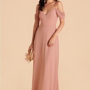 Birdy Grey Devin Dusty Rose Off-Shoulder Maxi Gown